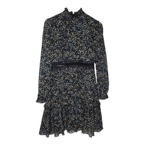 Donna Morgan Womens Floral Print Tiered Flare Chiffon Countess Dress Size 4